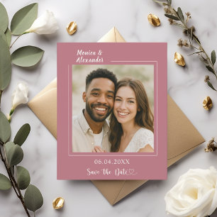 Cartão de Save the Date de casamento com foto em m