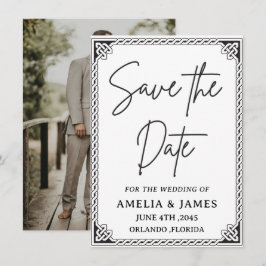 Cartão de Save the Date de Casamento com Moldura C