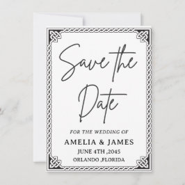 Cartão de Save the Date de Casamento com Moldura C