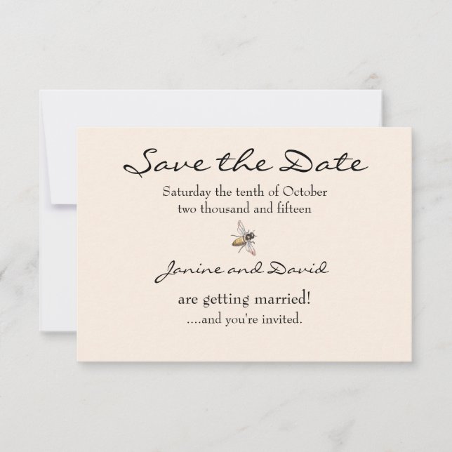 Cartão de Save the Date de casamento de Abelha Min (Frente)