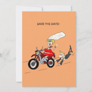 Cartão de Save the Date de Casamento de Motociclis
