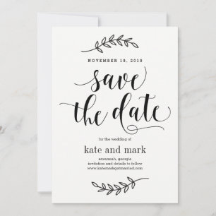 Cartão de Save The Date de Casamento Elegância Rús