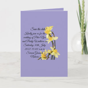 Cartão de Save the Date de casamento Elegant Yello