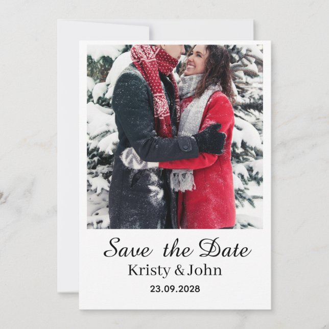 Cartão de Save the Date de Casamento Elegante (Frente)