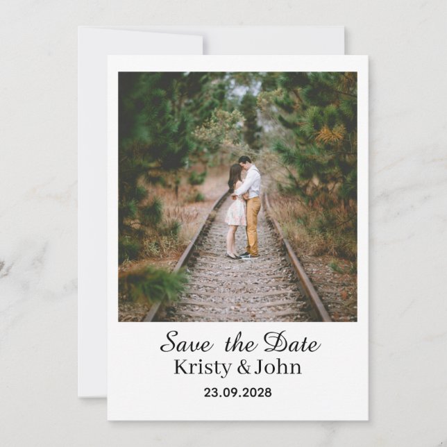 Cartão de Save the Date de Casamento Elegante (Frente)