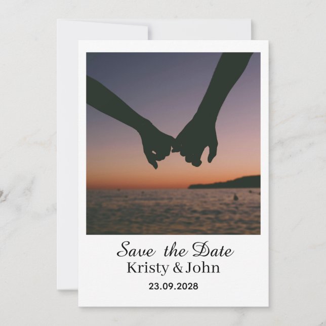 Cartão de Save the Date de Casamento Elegante (Frente)