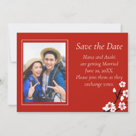 Cartão de Save the Date de Casamento Flor de Cerej