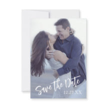 Cartão de Save the Date de Casamento Floral com Fo