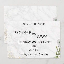 Cartão de Save the Date de Casamento Floral Elegan