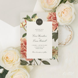 Cartão de Save the Date de casamento floral vintag