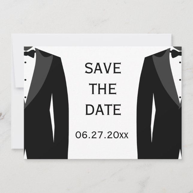 Cartão de Save the Date de Casamento Gay em Branco (Frente)