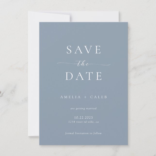 Cartão de Save the Date de Casamento Moderno em Az (Frente)