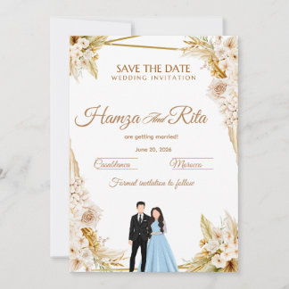 Cartão de Save The Date de casamento pela primeira