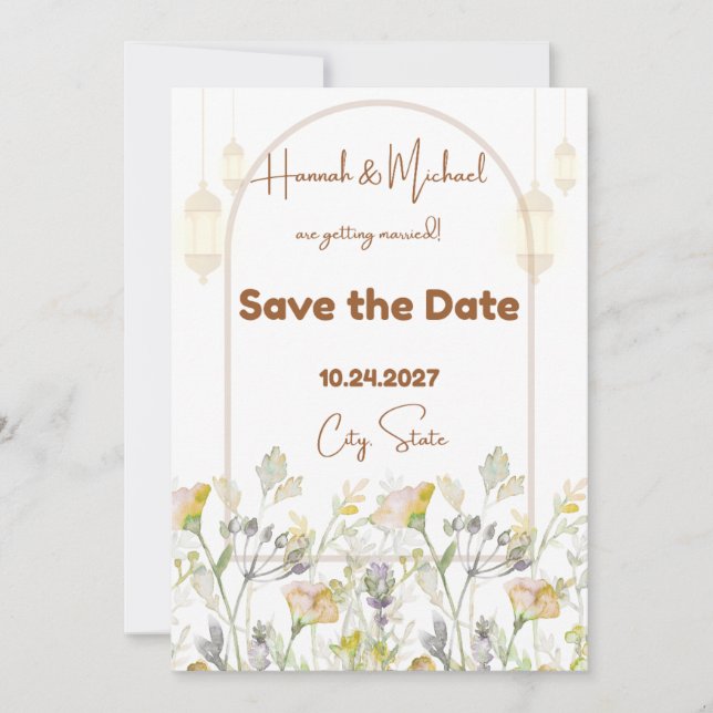 Cartão de Save the Date de Fazenda (Frente)