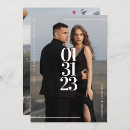 Cartão de Save The Date de Foto Moderno e Simples