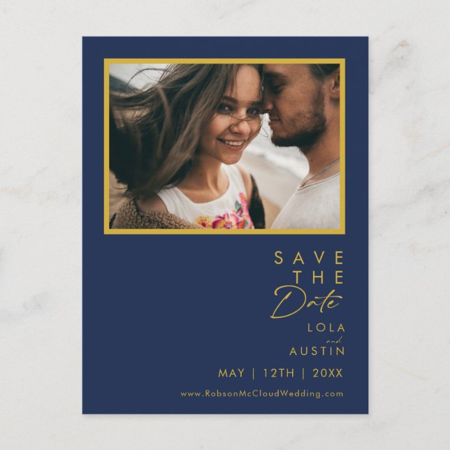 Cartão de Save The Date de Foto Moderno Minimalist (Frente)