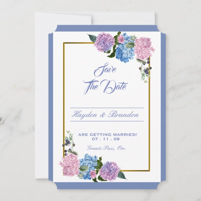 Cartão de Save The Date de Hortênsia Elegante (Frente)