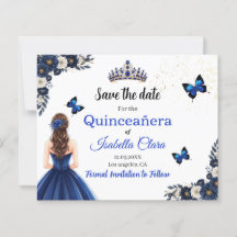 Cartão de Save the Date de Quinceañera Borboleta A