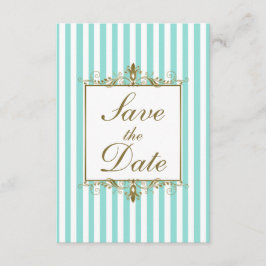 Cartão de Save the Date de Rolagem Dourada com Lis