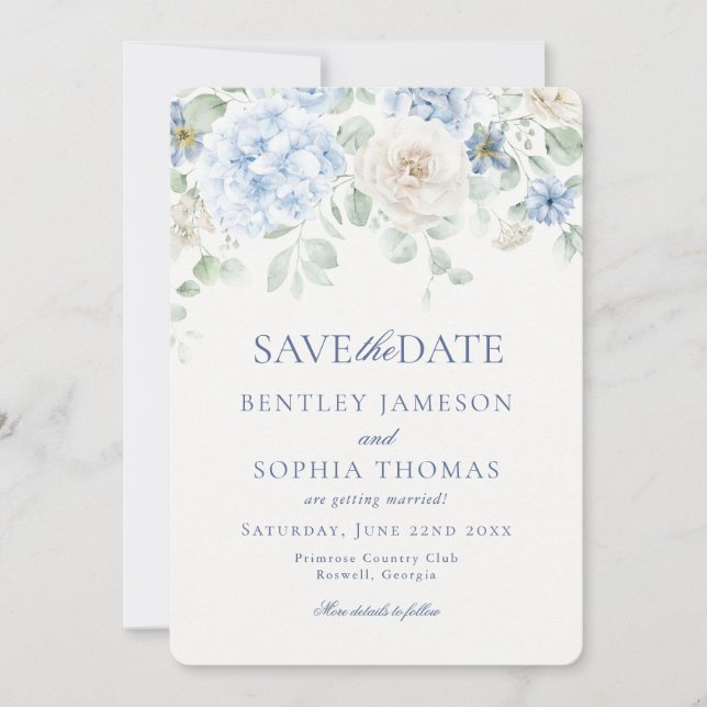 Cartão de Save the Date de Something Blue Floral H (Frente)