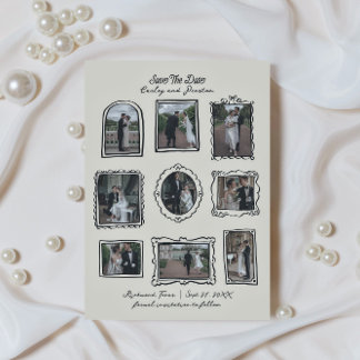 Cartão de Save the Date Desenhado à Mão com Moldur