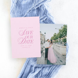 Cartão de Save the Date Elegante Rosa Pastel Sofis