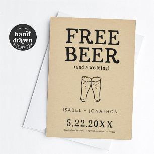 Cartão de Save the Date Engraçado de Cerveja Gráti