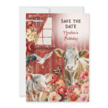 Cartão de Save the Date Farmland Chic