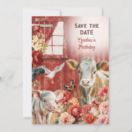 Cartão de Save the Date Farmland Chic