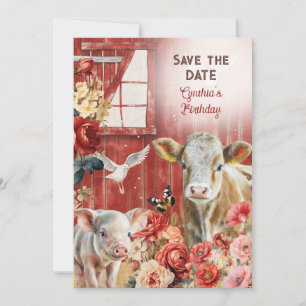 Cartão de Save the Date Farmland Chic