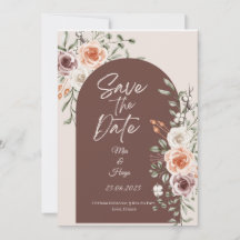 Cartão de Save the Date Floral Rústico 