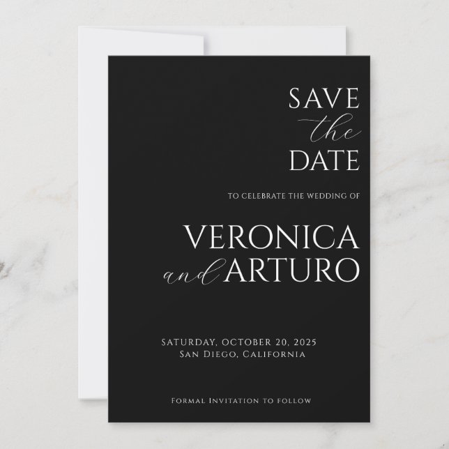Cartão de Save The Date Moderno e Elegante (Frente)