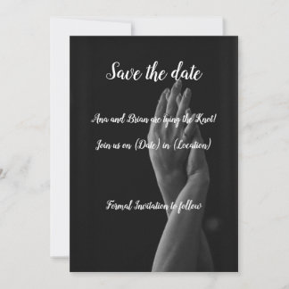Cartão de Save the Date monocromático elegante