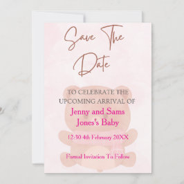 Cartão de Save the Date para Chá de Bebê do Urso R