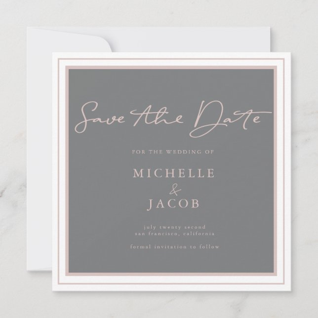 Cartão de Save The Date Quadrado | Pastel Arejado (Frente)