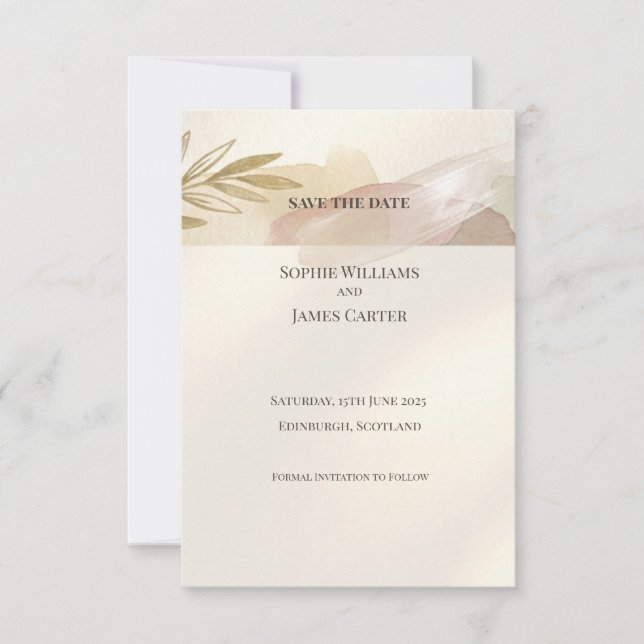 Cartão de Scottish Wildflower Save the Date (Frente)