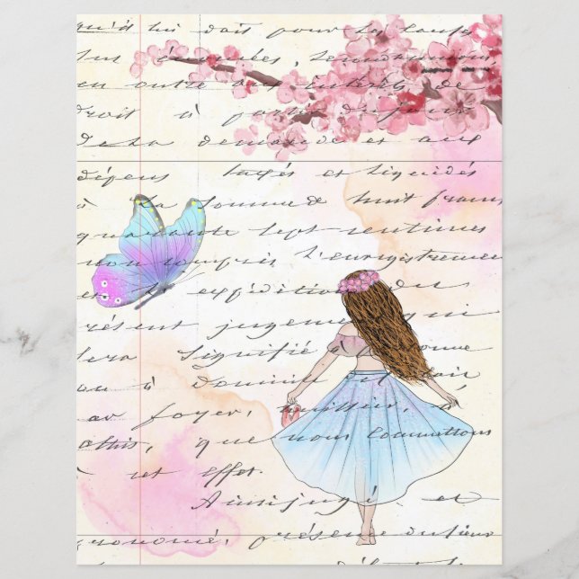 Cartão de scrapbooking elegante e bonito de aquare (Frente)