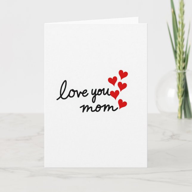 Cartão de Script 'Amo Você Mãe' (Frente)