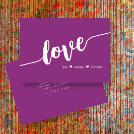 Cartão de Script de Framboesa "Ame Sempre Para Sem