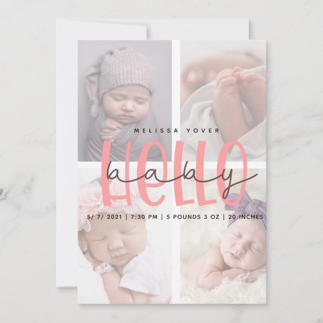 Cartão de script de uma menina cor-de-rosa (Frente)