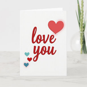 Cartão de Script Red Love You 3D
