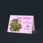 Cartão de segundo aniversário da neta<br><div class="desc">Design bonito do urso para um segundo aniversário das netas.</div>