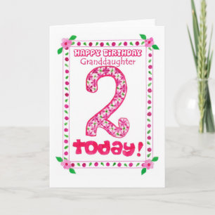 Cartão de segundo aniversário para uma neta
