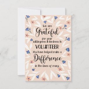 cartão de semana de apreciação voluntária