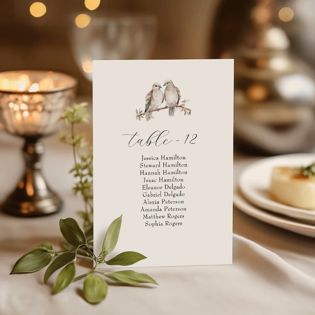Cartão de Sentado de Convidado para Casamento Eleg (Add a touch of charm to your special day with our exquisite wedding table number cards.)
