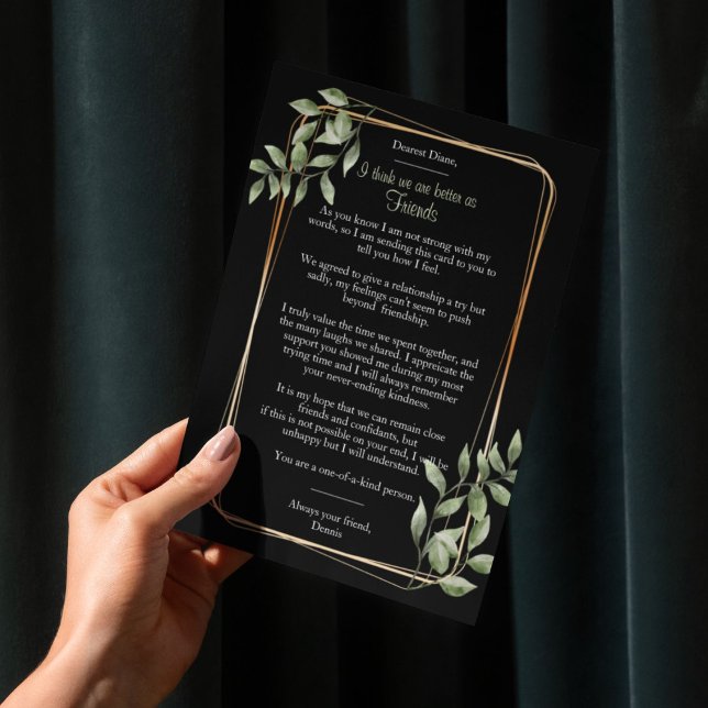 Cartão de Separação Melhor Como Amigos (When you know your relationship is better as friends, this is the breakup card for you.)