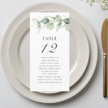 Cartão de Sessão de Casamento de Núm. Eucalyptus<br><div class="desc">Planeje sua recepção de casamento com precisão, desde salvar a data até o dia dos eventos do casamento, como a recepção e os assentos com esses cartões botânicos de números de mesas. Ligue os nomes dos convidados e os números das tabelas. Desta forma, a festa de casamento chegará sabendo onde...</div>