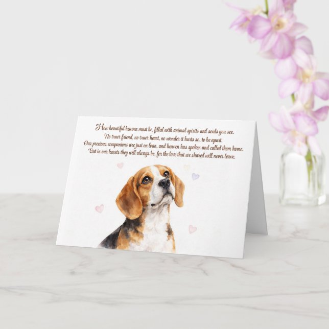 Cartão de simpatia espiritual de cão Beagle (Orquídea)