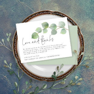 Cartão de Simpatia Funeral Eucalyptus com Amor e O