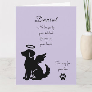 Cartão de Simpatia para Cão Personalizado Memorial